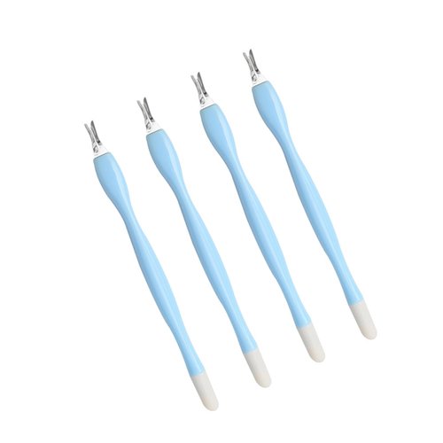 4 Pcs Cuticle Trimmer Pusher Remover, Rubber Tip Gentle on Nail Bed, Stainless Steel Cuticle Remover, Manicure Tool for Fingernails
