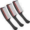 3 Packs Hair Comb, Comb with Roller, Detangling Comb with Roller Integrated Roller Hair Comb, Anti Splicing Comb for Salon Barber Hair Dye (Red)