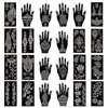 Xmasir Pack of 24 Sheets Henna Tattoo Stencil Kit/Temporary Tattoo Templates,Self-Adhesive Indian Arabian Tattoo Sticker for Body Paint New Designs