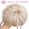 HOOJIH Messy Bun Hair Piece, Super Long Tousled Updo Hair Bun Extensions Wavy Hair Wrap Ponytail Hairpieces with Elastic Hair Band for Women HB007 Grace - Platinum with Medium Blonde Mixed