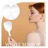 16 Pieces Hand Handheld Mirror with Handle Plastic Travel Makeup Handheld Cosmetic Mirror, Portable Vanity Mirror for Travel, Camping, Home, 3.15 Inch Wide, 7.09 Inch Long (White)