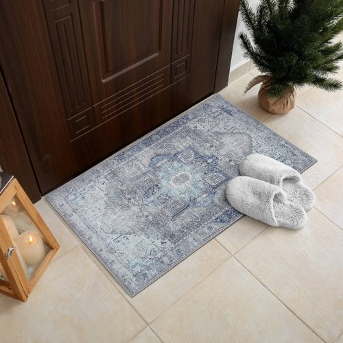 RugOver Machine Washable Area Rug, Pet-Friendly and Non-Slip Indoor Carpet for Kitchen, Bathroom, Living Room, Home Floor Decoration(Seal/Space, 2' x 3')
