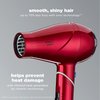 INFINITIPRO BY CONAIR Travel Hair Dryer, 1875W Compact Travel Hair Dryer with Twist Folding Handle, Conair Blow Dryer, Red