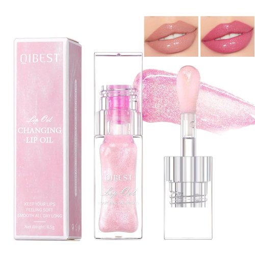 Magic Color Changing Lip Oil for Women,Moisturizing Lip Glow Oil Plumping Glimmer Glow Lipstick,Christmas Gifts,Stocking Stuffers Gift,Hydrating Lip Gloss Tinted Lip Balm Refreshing Lip Oil