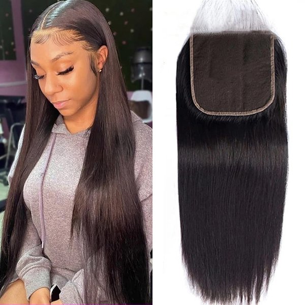 cuckoo HD Lace Closure, 4X4 HD Lace Frontal Closure Human Hair Extensions, Straight Lace Closure, HD Closure Brazilian Human Hair Lace Closure, Transparent Lace Frontal Closure 130% Density