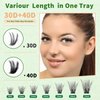 DIY Individual Lashes Clusters Kit,240pcs Lash Clusters Eyelash Extension Kit with Cluster Lash Glue and Lash Tweezer D Curl Lash Extension Kit False Eyelash Cluster Kit At Home(30D40D, 0.07D, 9-15mm)