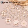 2750Pcs Champagne Gold Glass Nail Rhinestones 240Pcs Multi Shapes Flatback Gems Crystal+2510Pcs 1.5-4mm Round Beads, Manicure Diomand Jewelry Gemstones for Nail Design Makeup Acrylic Nails Decoration