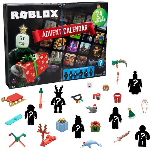 Roblox 2024 Holiday Advent Calendar for Kids, 24 Day Gift Playset - Toy Set Includes 6 Figures, 18 Accessories, 2 Redeemable Codes & More - 30 Pieces Total - Christmas Gift for Boys & Girls Ages 6+