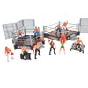 PowerTRC 2 Pack 32 Pieces Wrestling Toys, Wrestler Play Set with 2 Wrestle Rings (Hexagon & Square), 12 Wrestlers, 18 Accessories, Toy Figures Cake Topper Birthday Party Decoration Gift Toy for Kids