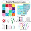Happy makers Bead Pets, Pony Beads Kit Multicolor Pony Beads Animals Keychain Making Kit with Instruction, Keyring & Key Clasp, Ultimate Bead Pets Bead Keychain Kit, Art Craft Toys for Kids Beginners
