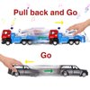 Winrayk 4Pcs Tow Truck Toys with Mini Toy Cars Set Pull Back Cars with Lights and Sound Trailer Transporter Vehicles Truck Toy, 1:50 Scale Metal Diecast Toy Trucks for Boys Girls 3 4 5 6 7 8 Years Old