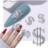 30PCS Money Dollar Nail Charms Silver and Gold 3D Alloy Dollar Money Nail Art Charms with Rhinestones for Women Nail Decoration DIY Design Crystals Shiny Nail Gem Jewelry Manicure