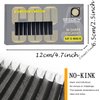 SEEDEW 5D Lash Extensions, 0.07mm D Curl 13mm 12 Rows/Tray, W Shape Flat Stem, Korean PBT Volume False Eyelashes Grafting for Beginner Artist, Lash Tech, Beauty Salon(5D-Matte Black-0.07-D-13mm)