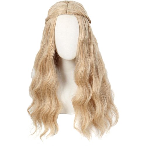 Linfairy 70S Long Blonde Wavy Hippie Wigs Halloween Cosplay Costume Wig for Women Party
