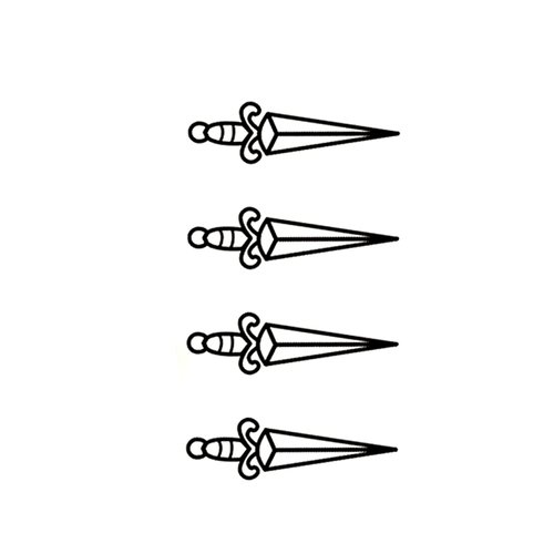 Simply Inked NEW Small Dagger Temporary Tattoos, Designer Temporary Tattoo for Girls Boys Men Women Waterproof Sticker Size: 2.5 x 4 inch l Black l