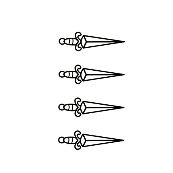 Simply Inked NEW Small Dagger Temporary Tattoos, Designer Temporary Tattoo for Girls Boys Men Women Waterproof Sticker Size: 2.5 x 4 inch l Black l