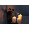 GenSwin 3D Wick Flameless Flickering Candles Battery Operated with Remote Timer, Real Wax Pillar LED Votive Candles Warm Light, Set of 3 Party/Wedding/Home Decor(White, D3” x H4.6” 5.8” 6.8”)