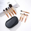 Mini Travel Makeup Brush Set with Bag and Mirror,Christmas Gift Makeup Brush Holder,Makeup Brush Kit For Women