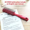 VESS Styling Ceramic Hair Brush 9-row Round Type, for Bow and Styling Made in Japan (No.80 Red)