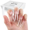 Wellquinn Duck Nail Tips 220Pcs XXL Duck Feet Nail Tips Long Duck Nails Clear Y2K Press on Nails 11 Sizes Half Cover False Nails for Manicure Salon and Home DIY