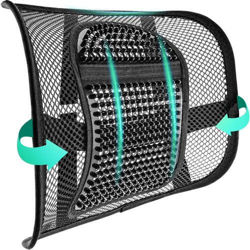 Samyoung Mesh Back Lumbar Support, Back Support Seat Cushion with Breathable Mesh for Office Chairs Car 12” x 16”