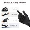 ThxToms 3 Pairs Hair Dye Gloves, Reusable Professional Hair Color Rubber Gloves for Home and Salon Black,Small