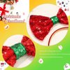 Catery Christmas Bow Headband Red Sequin Bow Headband Christmas Hair Bow Accessories for Women
