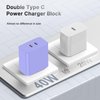 Susnwere 40W Dual USB C Charger Block,2-Port Fast USB-C Power Adapter Wall Charger Plug Type C Charging Block for Laptop Computer & Tablets/Phones iPhone 15/14/13/12/11/X, iPad,Samsung,Google 2 Pack