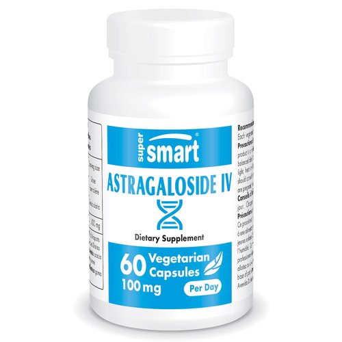 Supersmart - Astragaloside IV 98% 100 mg Per Day - Astragalus Root Extract - Antioxidant Supplement | Non-GMO & Gluten Free - 60 Vegetarian Capsules