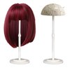Wig Stand 1PC Adjustable Height Portable Wig Holder Stands Non-Slip Wig Head Holders Sturdy Plastic Wig Head Stand for Multiple Wigs and Hats Styling Drying Display (White)