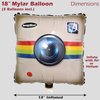 Havercamp Social Media Party Balloons (3 Pcs.); 18" Square Mylar Balloons with Snapshot Logo. Social Media Party Collection