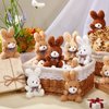 Sotiff 24 Pcs Plush Bunny Stuffed Animal Bulk 4.7 Inch Mini Bunnies Keychain Doll Furry Rabbit with Bow Tie for Birthday Xmas Easter Baby Shower Party Favor Gifts Classroom Rewards(Mixed Color)