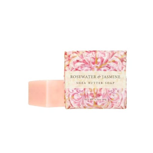 Greenwich Bay Vegan Natural Botantical Shea Butter Bar Soap, French Milled Triple Milled, Essential Oils, 6.35 ounces (Rosewater & Jasmine Shea)