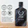 ZEUS Body Wash with Shea Butter & Aloe Vera for Men, All Natural with Essential Oils, Invigorating Skin Reviving Body Cleansing Shower Wash – MADE IN USA (12 oz)