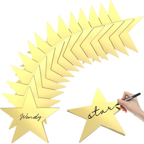 Gold Star Cutouts Double Printed Paper Stars Decoration for Wedding Party Supplies, 11 Inches (24...