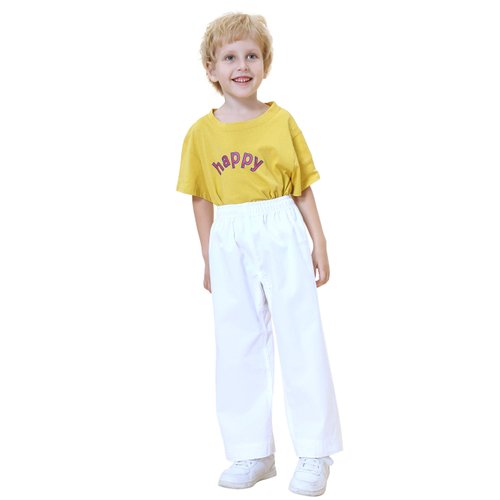 TopTie Adult Kids Karate Pants Martial Arts Pants Student Karate Gi Pants-White-Size 00