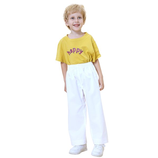 TopTie Adult Kids Karate Pants Martial Arts Pants Student Karate Gi Pants-White-Size 00
