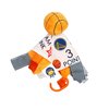 The Learning Lovey Goldenstate Warriors Baby Tag Toy - NBA Basketball - Baby Sensory Crinkle Toys - Soft & Safe - Ideal Baby Stroller Toy - BPA Free w/Stroller Clip