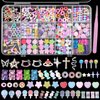 3D Mix Nail Charms Kit, Lollipop Nail Art Charms, Color Cute Gummy Bear Donut Star Heart Acrylic Nail Charm, Alloy Cross Star Butterfly Snake Crown Nail Gems Rhinestones Charms DIY Crafts Decor