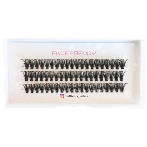 FLUFFBERRY Eyelash Clusters Individual Lashes Extension 36 PCS C Curl 40D 16MM Volume Mink Under DIY at Home