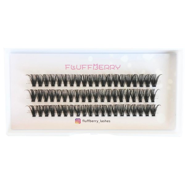 FLUFFBERRY Eyelash Clusters Individual Lashes Extension 36 PCS C Curl 40D 16MM Volume Mink Under DIY at Home