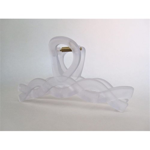 Generic Long clear white frosted hair claw clip for long hair
