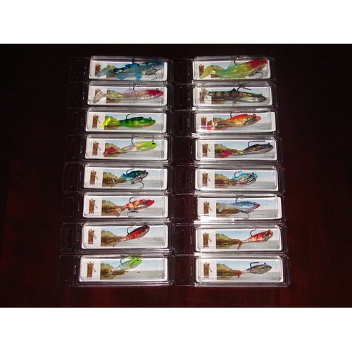 Lot of 16 NIB Weighted Soft Plastic Paddle Tail Bass Trout Fishing Lures w/Hooks