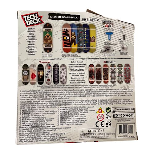 TECH DECK Sk8shop Bonus Pack Mini Finger Skateboard Multi (Habitat (Sk8shop Bonus Pack))