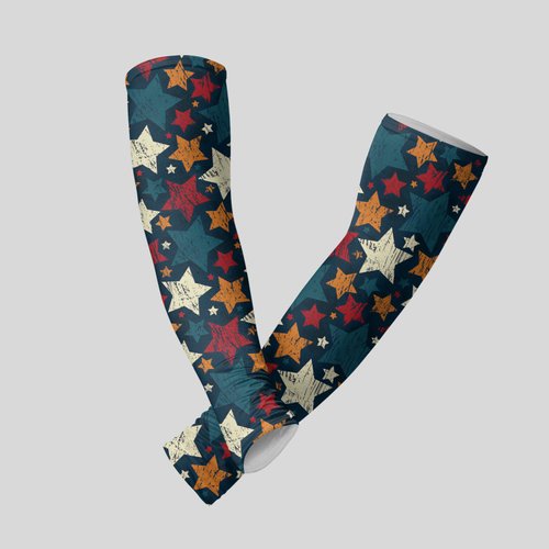 yicomon Cooling Arm Cover For Men & Women - Stars Blue Red Colorful Uv Sun Protection Arm Sleeves For Driving Golfing Fishing Cycling Hiking