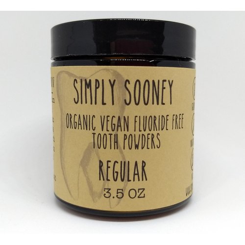 Glass JAR Organic Vegan Fluoride Free Remineralizing Tooth Powder Regular Formula 3.5oz Cinnamon and Clove Flavor Value Size 6 Month Supply
