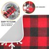 Christmas Red Plaid Snow Snowflake Dish Drying Mat 16x18 inch Red Black Lattice Texture Dish Drainer Kitchen Counter Mats Bottles Dish Dry Pad Protector for Kitchen Countertops