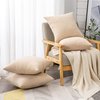 Decorative Square Throw Pillow Covers 18x18 Inch Set of 4,Farmhouse Fall Super Soft Chenille Pillows Cover for Living Room Bedroom Sofa Couch Cushion Cover Cojines Decorativos Para Sala Beige 45x45cm