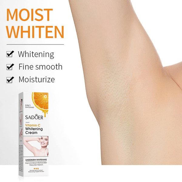 Skin Whitening Cream for Body,Lightening Cream for Intimate Areas and Bleaching,Vitamin C Dark Spot Remover Corrector for Neck,Armpit,Underarm,Elbow,Inner Thigh and Knees,Bikini,1.76oz