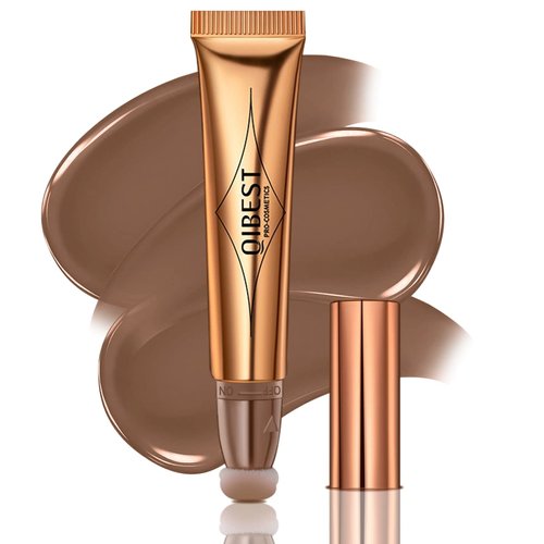 LSxia Liquid Contour Beauty Wand, Cream Liquid Contour Stick Matte Bronzer Stick with Cushion Applicator, Lightweight Blendable, Long Lasting Silky Liquid Face Shaping & Contouring Stick | 1# Contour Grey brown